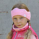 Knitted headband Pink Crown with rhinestones for girls, Bandage, Simferopol,  Фото №1