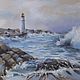 Painting with pastels lighthouse (grey blue seascape). Pictures. Pastelena. Online shopping on My Livemaster.  Фото №2