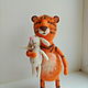 felt toy: Tiger with rabbit. Felted Toy. lilu. My Livemaster. Фото №6