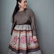 Одежда handmade. Livemaster - original item Linen Midi skirt for women. Handmade.