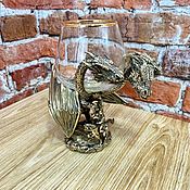Посуда handmade. Livemaster - original item Cognac glass Serpent Gorynych and bogatyr. Handmade.