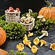 Polymer clay mushrooms in a wicker basket mini food for dolls. Miniature plants and flowers. KOTOMKA_NV kukolnaya miniatyura 1:12. Интернет-магазин Ярмарка Мастеров.  Фото №2