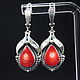 Order Classic Belladonna Earrings with corals made of 925 HC0017-3 silver. Sunny Silver. Livemaster. . Earrings Фото №3