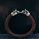 Bull (Taurus) Bracelet) / Bronze | Nat. skin. Braided bracelet. totemicashop. Online shopping on My Livemaster.  Фото №2