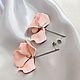 Серьги-палочки лепестки розовые. Серьги классические. Наталья Владимировна. Ярмарка Мастеров.  Фото №4