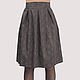 Dark grey cotton skirt with MIDI Assembly. Skirts. Yana Levashova Fashion. My Livemaster. Фото №4