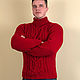 Красный свитер мужской. Свитеры мужские. SHAPAR вязаная одежда ручной работы. Ярмарка Мастеров.  Фото №4