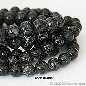 Материалы для творчества handmade. Livemaster - original item Agate beads, black ,crackle, 8mm (No№147). Handmade.