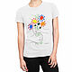 Cotton T-shirt 'Bouquet of Picasso Flowers'. T-shirts and undershirts for men. Dreamshirts. Online shopping on My Livemaster.  Фото №2