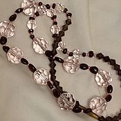 Украшения handmade. Livemaster - original item Necklace-beads made of pink rock crystal and natural Garnet. Handmade.