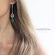 Asymmetric earrings long Emerald. Earrings. LovelyStones. My Livemaster. Фото №4