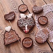 Сувениры и подарки handmade. Livemaster - original item Gingerbread for a wooden wedding. Handmade.