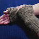 Women's knitted fingerless gloves Cappuccino. Mitts. Warm Yarn. My Livemaster. Фото №5