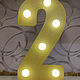 Цифра 2 (два) с подсветкой 6 ламп для фотозоны на праздник, Объемные цифры и буквы, Тула,  Фото №1