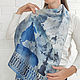 Batik scarf 'Gray-blue Peter' natural silk. Scarves. Handpainted silk by Ludmila Kuchina. Online shopping on My Livemaster.  Фото №2