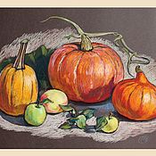 Картины и панно handmade. Livemaster - original item Pictures: Pumpkin. Pastel 65*45. Handmade.