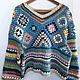 Hippy sweater//Летний пуловер Вязаный крючком пул из хлопка 70s Vibes. Джемперы. Sculptural Crochet. Ярмарка Мастеров.  Фото №9