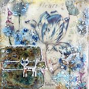 The flowers are Rust, mixed media