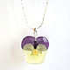 Real Flower Pendant Pansy Viola Boho Jewelry 3. Pendants. WonderLand. My Livemaster. Фото №6