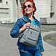Order  Women's Leather Grey Karen Mod Backpack. P47 - 741. Natalia Kalinovskaya. Livemaster. . Backpacks Фото №3