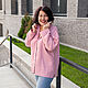 Linen shirt pink powder with Mandala embroidery, Shirts, Novosibirsk,  Фото №1