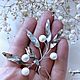 Paired hairpins with pearls for the bride's hairstyle. Hair Decoration. Кристальная веточка - Crystal twig (Crystal-twig). Online shopping on My Livemaster.  Фото №2