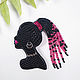 Beaded brooch Girl with braids, girl with dreadlocks, Brooches, Smolensk,  Фото №1