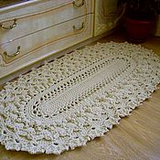 Для дома и интерьера handmade. Livemaster - original item Oval Mat cord knitted Winter patterns. Handmade.
