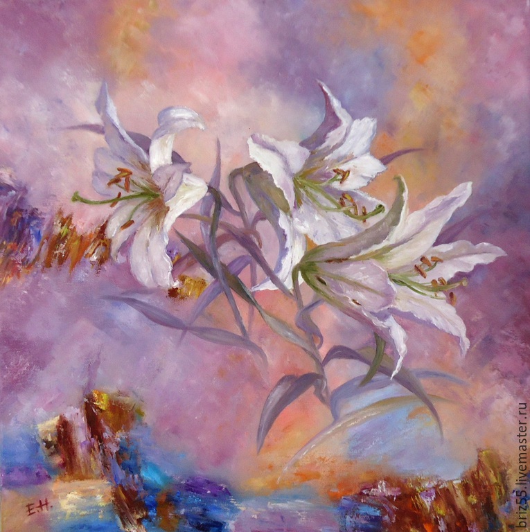 Oil painting Lilies, Pictures, Zelenograd,  Фото №1