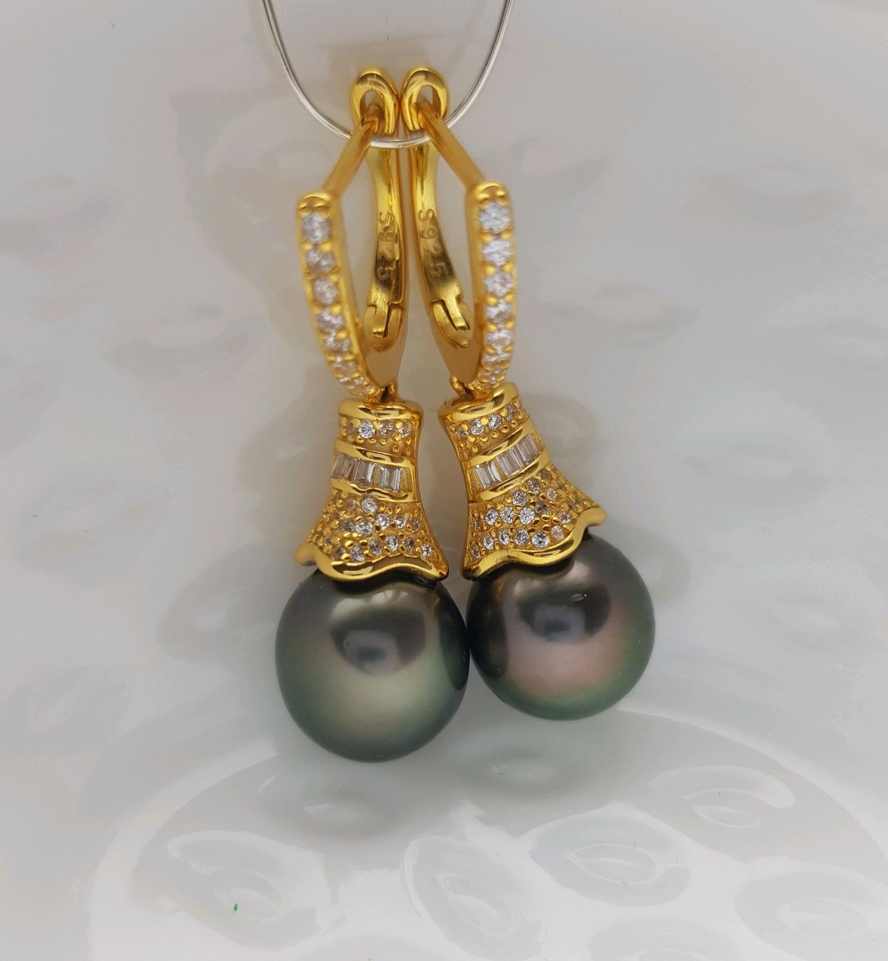 Серьги жемчуг таити"Восток" купить в интернет-магазине Ярмарка Мастеров ...