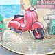 Order 'Red motorcycle' author's interior plate. Soaphand-made. Livemaster. . Plates Фото №3