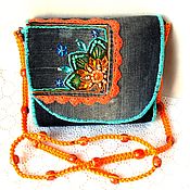 Сумки и аксессуары handmade. Livemaster - original item Crossbody bag: Denim embroidered handbag in Boho style. Handmade.