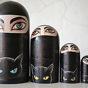 Русский стиль handmade. Livemaster - original item Dolls: A girl in a hijab with a cat. Handmade.