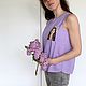 Sleeveless lilac t-shirt with Indian pocket. T-shirts. ThePocket. Online shopping on My Livemaster.  Фото №2