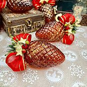 Сувениры и подарки handmade. Livemaster - original item Christmas decorations: A bump with a red bow. Handmade.