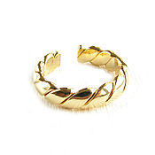 Украшения handmade. Livemaster - original item Gold braided ring, stylish ring, ring without stones. Handmade.