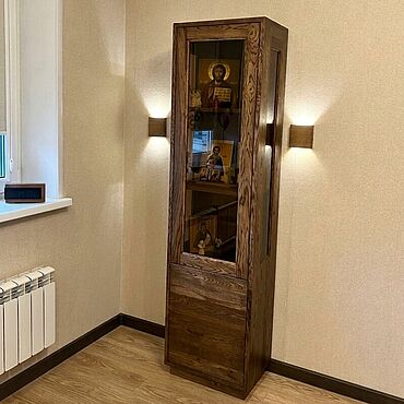 Для дома и интерьера ручной работы. Ярмарка Мастеров - ручная работа Стеллаж из массива дуба с бронзовым стеклом ФЕЙМ. Handmade.