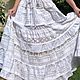 White summer skirt from the sewing and lace in Bohemian style Odette. Skirts. PolMary. My Livemaster. Фото №4