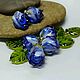 Заказать Бусины розочки лэмпворк "Грозовое небо" Стекло lampwork. Оксана Искуснова украшения лэмпворк (SOVARTstudio). Ярмарка Мастеров. . Бусины Фото №3