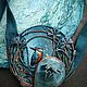 Колье "Alcedo Atthis" вышивка, фарфор, медь. Колье. Julia Chernopazova Art Jewelry. Ярмарка Мастеров.  Фото №6