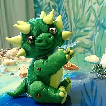 Куклы и игрушки ручной работы. Ярмарка Мастеров - ручная работа Динозаврик мини тедди Тоша.. Handmade.