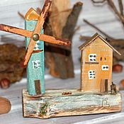 Для дома и интерьера handmade. Livemaster - original item Scandi driftwood houses with a mill. Handmade.