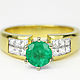 18K Emerald Diamond Statement Ring, 2 Row Diamond Channel Set, Round E, Rings, West Palm Beach,  Фото №1