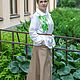 Рубашка с рисунком ручной работы "Лето". Рубашки. Ирина Лебедева Boho House. Ярмарка Мастеров.  Фото №6