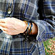 Leather bracelet 'Basket Black Olive Binding 3i2'. Braided bracelet. schwanzchen. My Livemaster. Фото №4