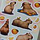 Capybara Stickers capybara stickers cute. Sticker. HappyFingers Movie store (happyfingers). My Livemaster. Фото №6
