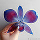 Синяя орхидея дендробиум заколка шпилька для волос. Шпилька. Анастасия (glossyfleur). Ярмарка Мастеров.  Фото №4