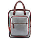Leather backpack 'Kasandra' (silver and Burgundy metallic). Backpacks. Russian leather Guild. My Livemaster. Фото №6