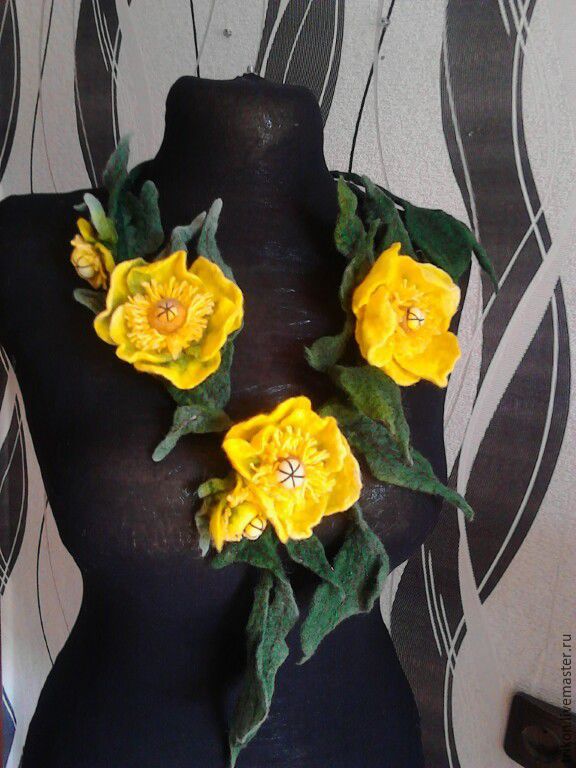 Necklace 'Yellow lilies', Necklace, Voronezh,  Фото №1