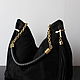 Granville Black genuine suede shoulder bag. Sacks. Olga'SLuxuryCreation. Online shopping on My Livemaster.  Фото №2